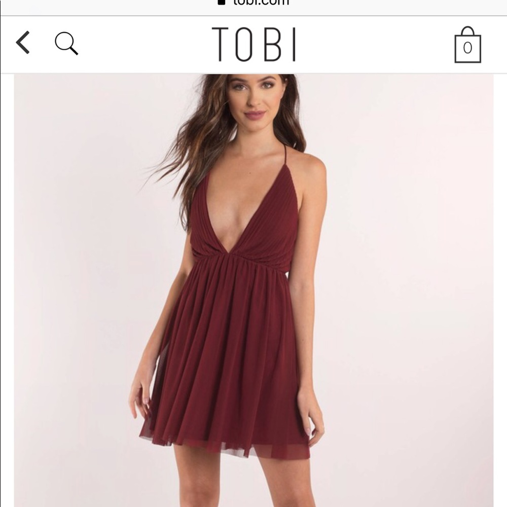 tobi maroon dress lace up dress only worn once!